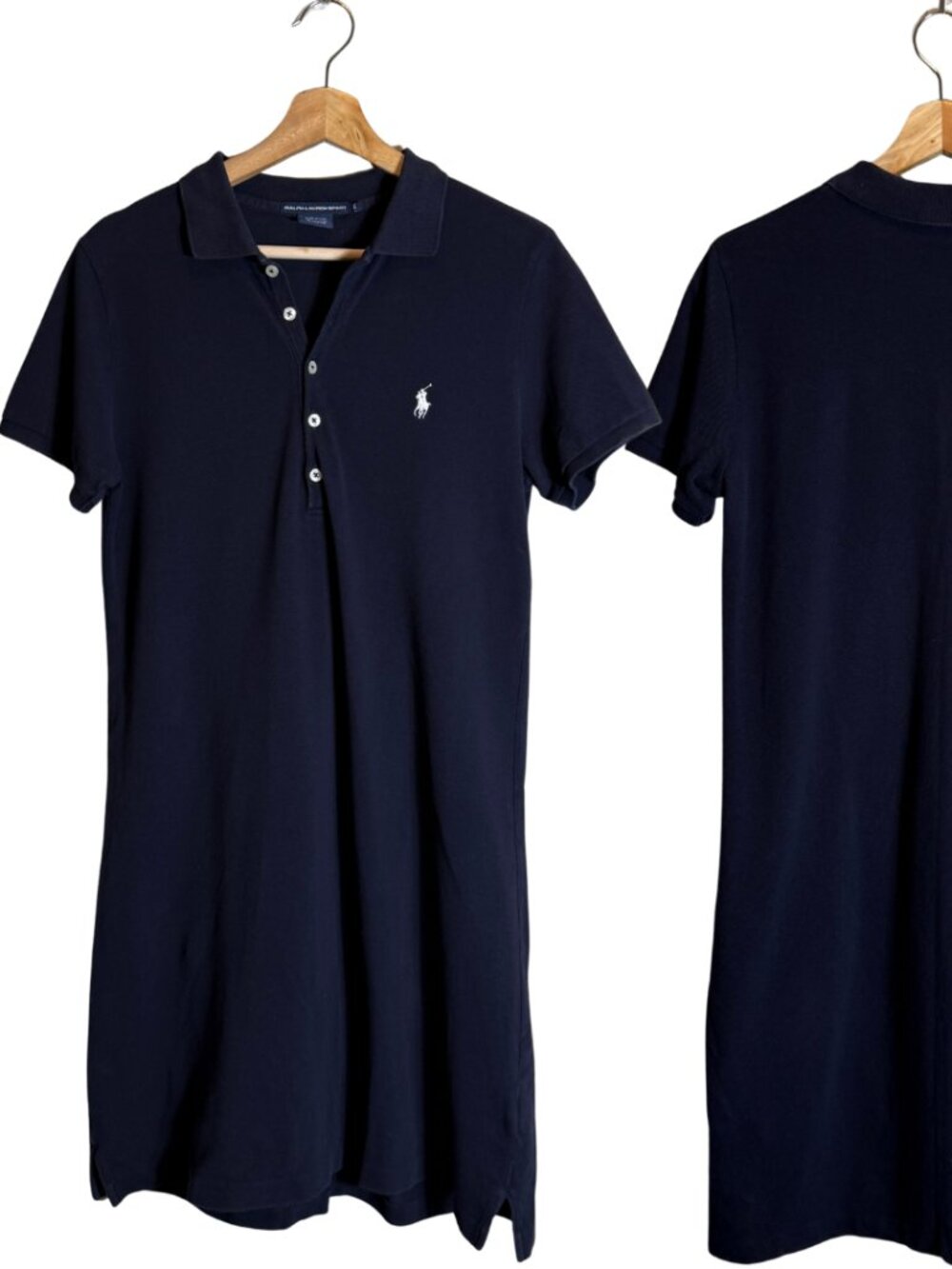Ralph Lauren Navy Polo Mini Dress with White Logo